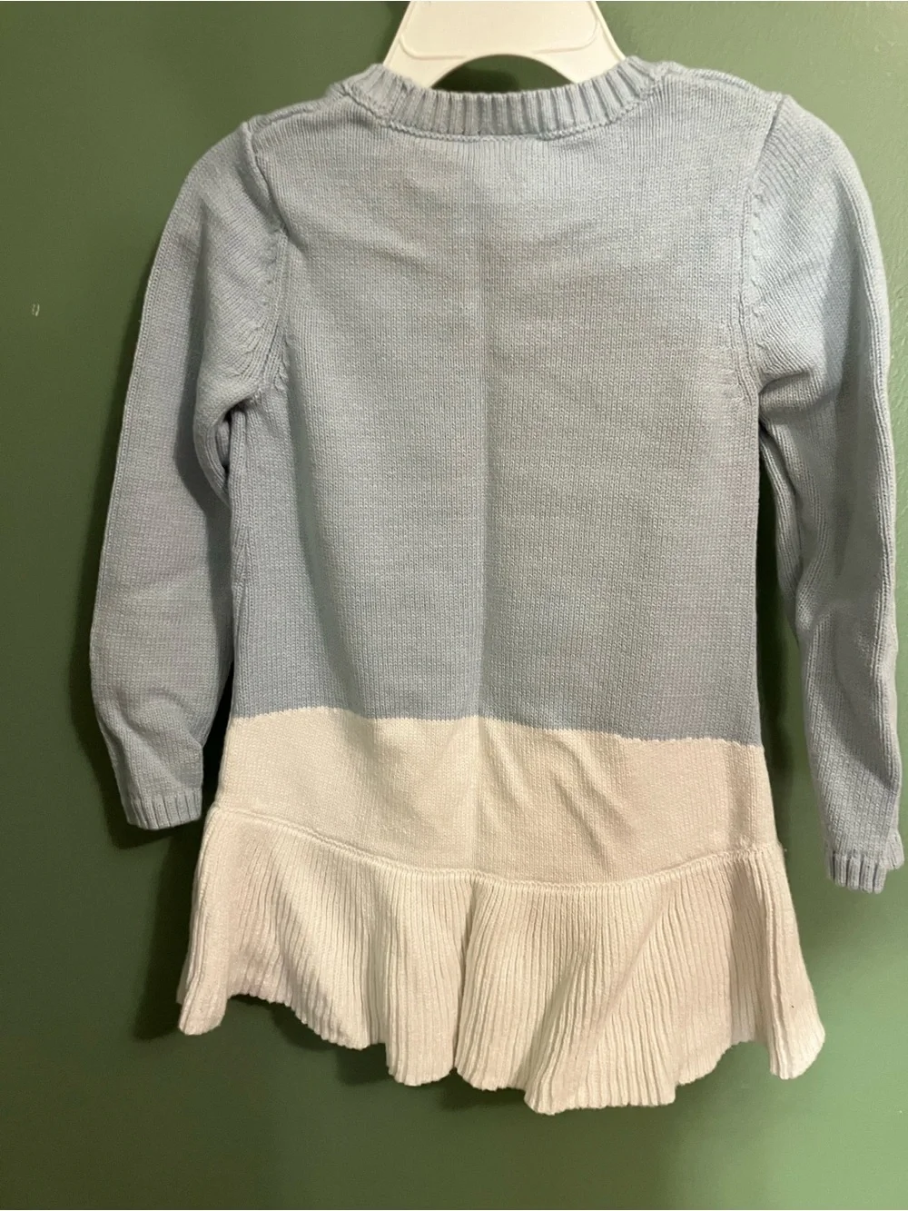 Gymboree Light Blue Knit Sweater Dress with White Accents